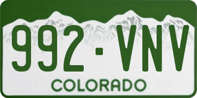 CO license plate 992VNV
