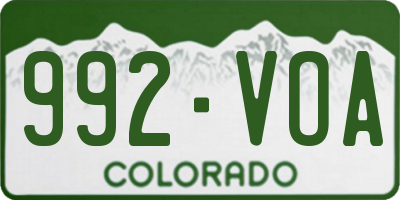 CO license plate 992VOA