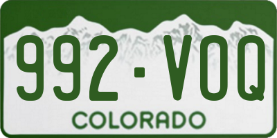 CO license plate 992VOQ