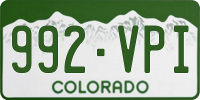 CO license plate 992VPI