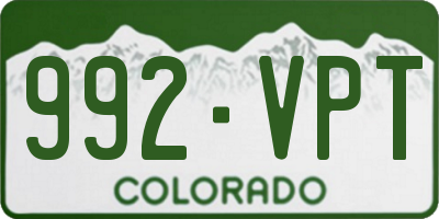 CO license plate 992VPT