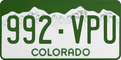 CO license plate 992VPU