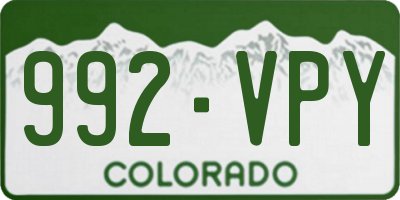 CO license plate 992VPY