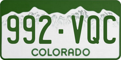 CO license plate 992VQC