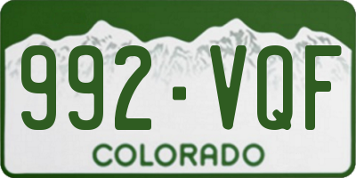 CO license plate 992VQF