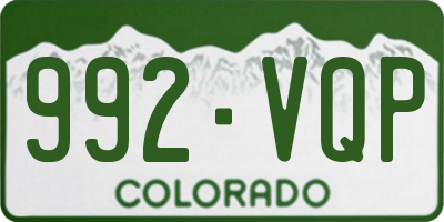CO license plate 992VQP