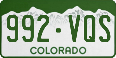 CO license plate 992VQS