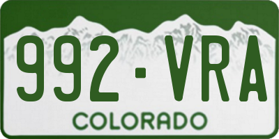 CO license plate 992VRA
