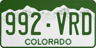 CO license plate 992VRD