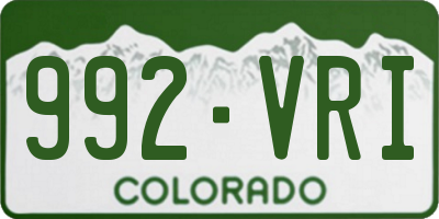 CO license plate 992VRI
