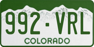 CO license plate 992VRL