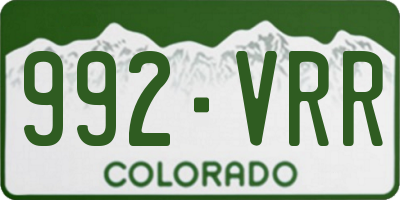 CO license plate 992VRR