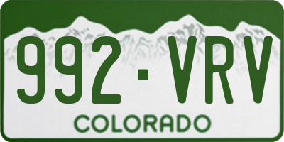 CO license plate 992VRV