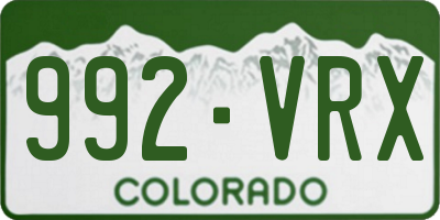 CO license plate 992VRX