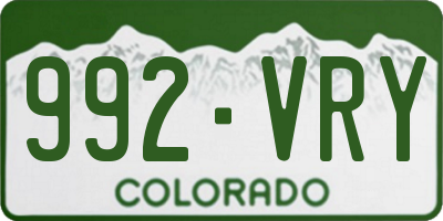 CO license plate 992VRY