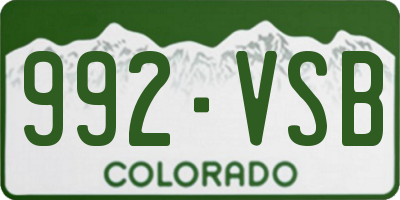 CO license plate 992VSB