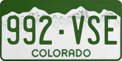 CO license plate 992VSE