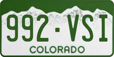 CO license plate 992VSI