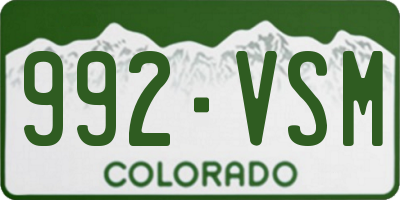 CO license plate 992VSM