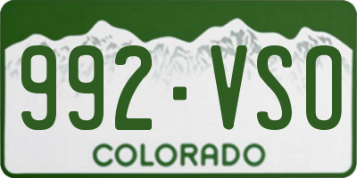 CO license plate 992VSO