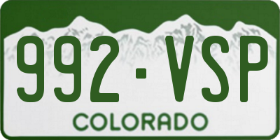 CO license plate 992VSP