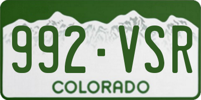 CO license plate 992VSR