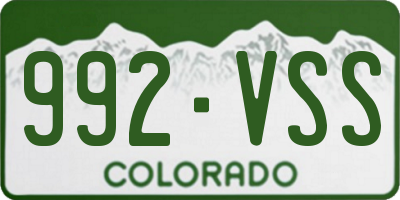 CO license plate 992VSS