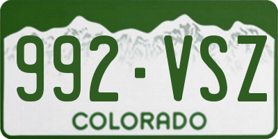 CO license plate 992VSZ