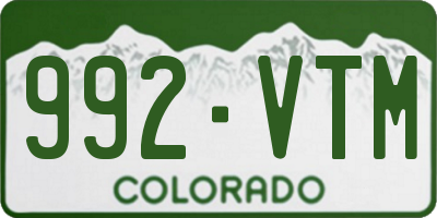 CO license plate 992VTM
