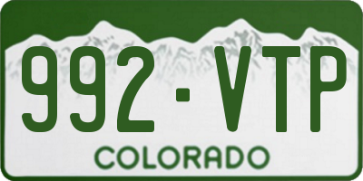 CO license plate 992VTP