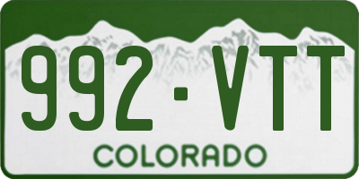 CO license plate 992VTT