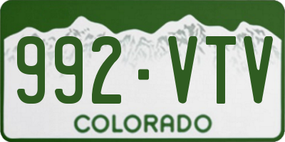 CO license plate 992VTV