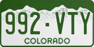 CO license plate 992VTY