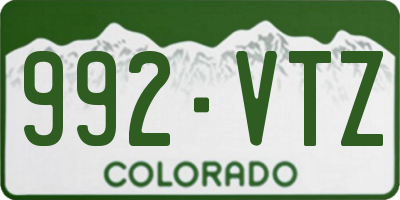 CO license plate 992VTZ