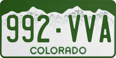 CO license plate 992VVA