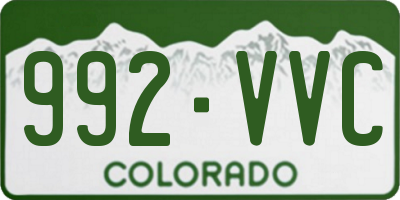 CO license plate 992VVC