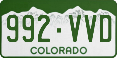 CO license plate 992VVD