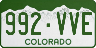 CO license plate 992VVE