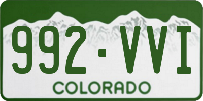 CO license plate 992VVI