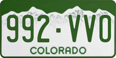CO license plate 992VVO