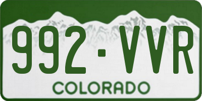 CO license plate 992VVR