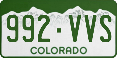CO license plate 992VVS