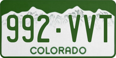CO license plate 992VVT