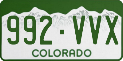 CO license plate 992VVX