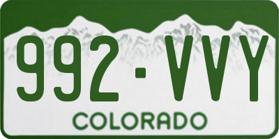 CO license plate 992VVY