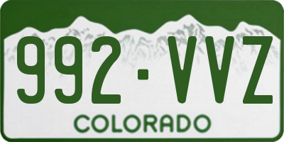 CO license plate 992VVZ