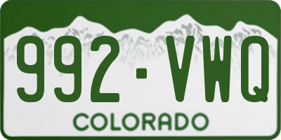 CO license plate 992VWQ