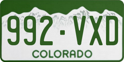 CO license plate 992VXD