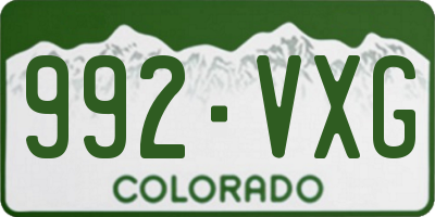 CO license plate 992VXG