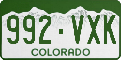 CO license plate 992VXK